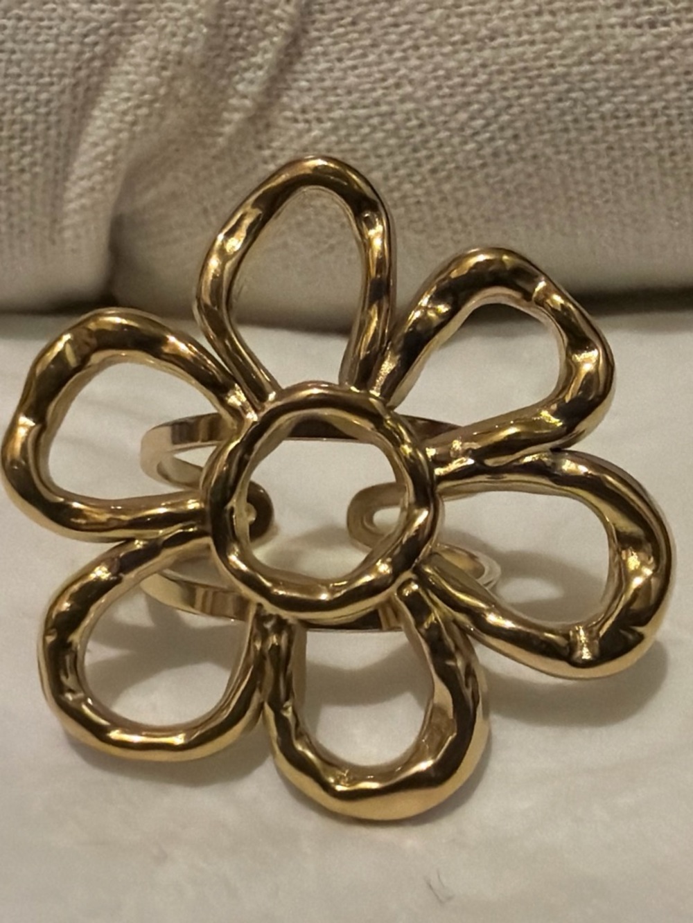 Gold Flower Statement Ring - Women Jewelry